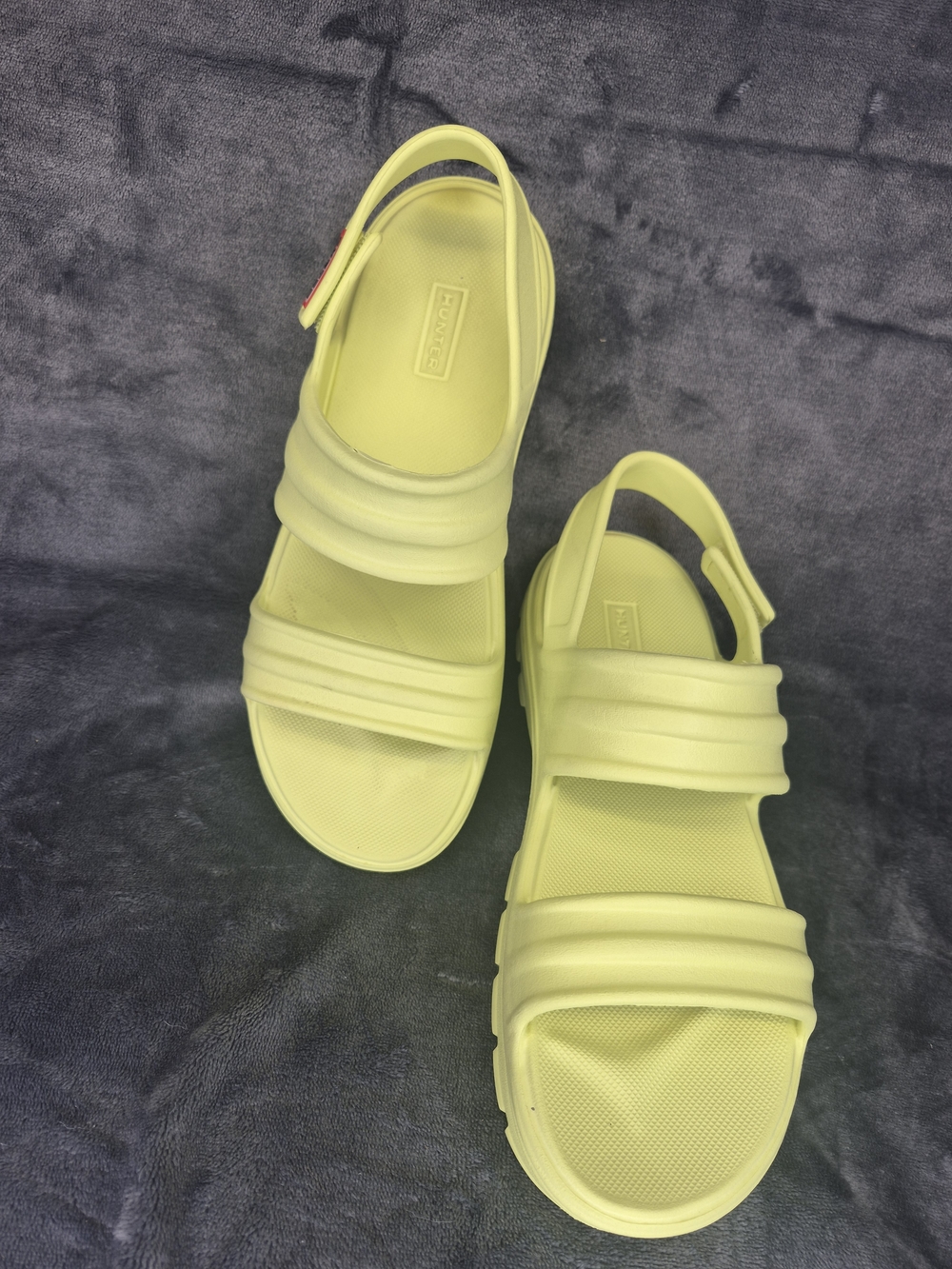 Hunter Yellow Slip-On Sandals